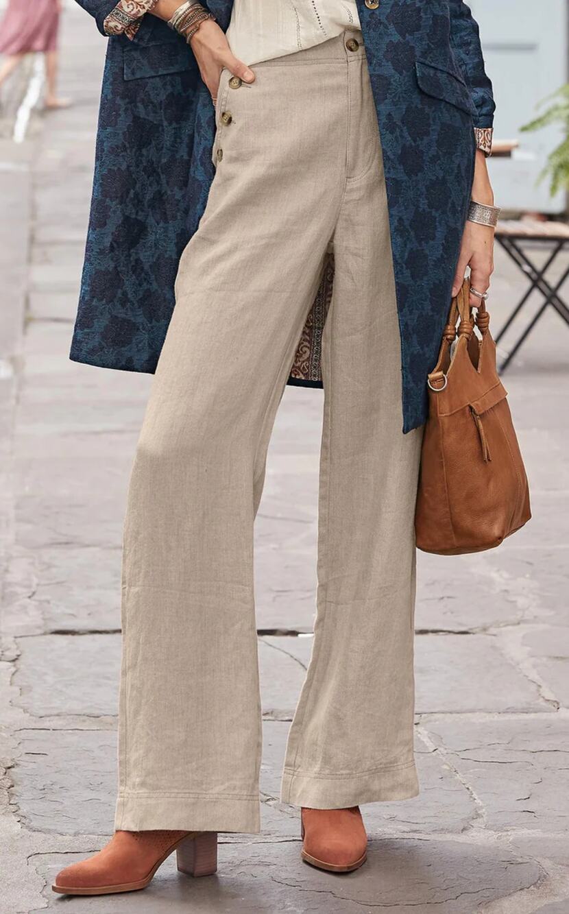 Sundance Linen Oaklee Easy Wide Leg Pants Flax Womens Size 8 Petite New Sailor